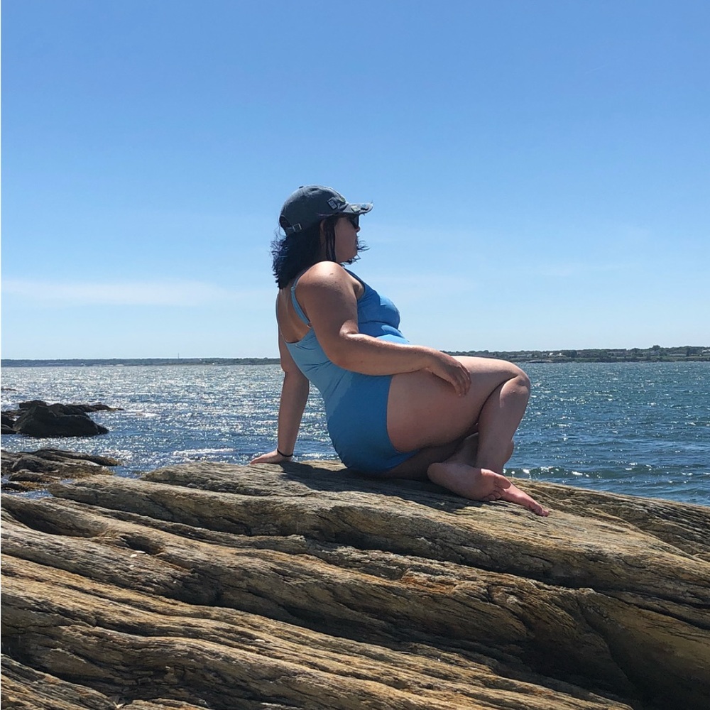 Calvin Klein Light Blue One Piece Swimsuit